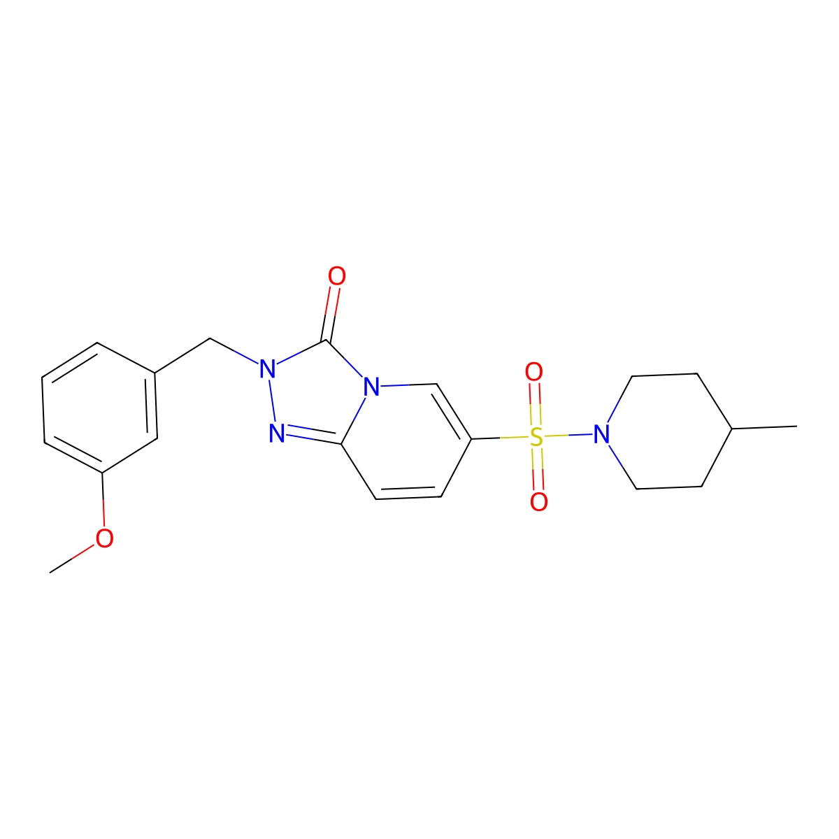 2-(3-methoxybenzyl)-6-((4-methylpiperidin-1-yl)sulfonyl)-[1,2,4]triazolo[4,3-a]pyridin-3(2H)-one molecular structure, CAS 1251544-92-9