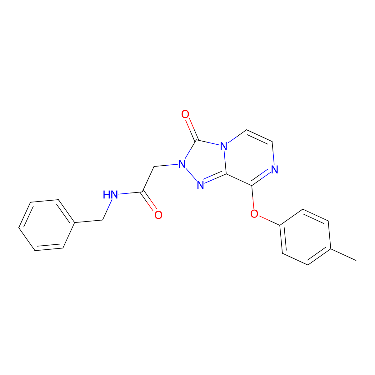 N-benzyl-2-[8-(4-methylphenoxy)-3-oxo-2H,3H-[1,2,4]triazolo[4,3-a]pyrazin-2-yl]acetamide molecular structure, CAS 1251545-00-2