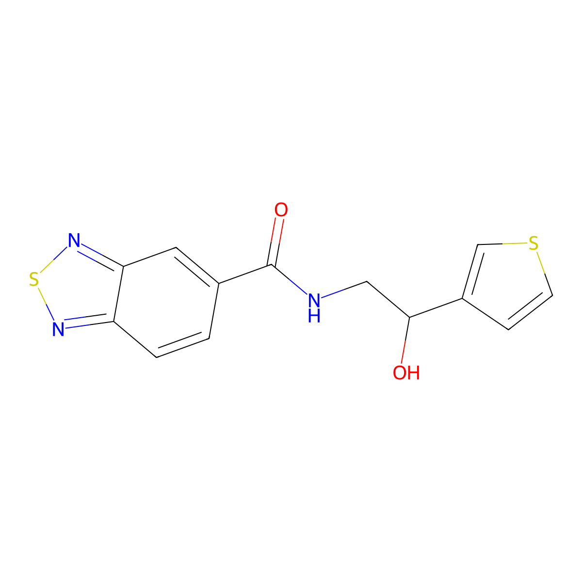 N-(2-hydroxy-2-(thiophen-3-yl)ethyl)benzo[c][1,2,5]thiadiazole-5-carboxamide molecular structure, CAS 1251545-01-3