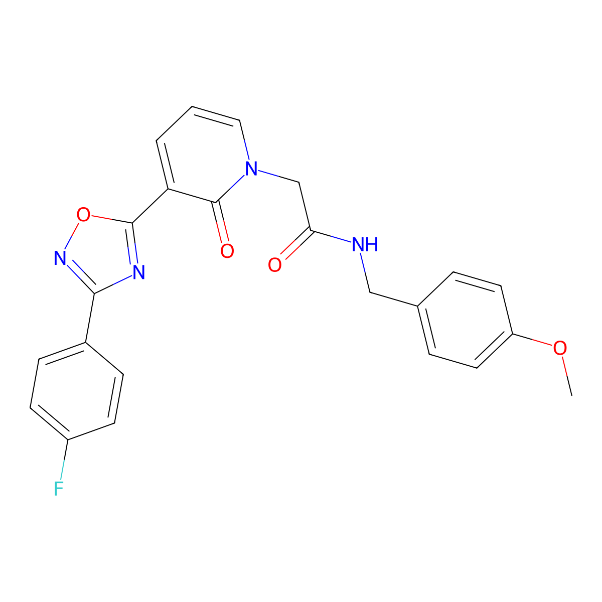 2-(3-(3-(4-fluorophenyl)-1,2,4-oxadiazol-5-yl)-2-oxopyridin-1(2H)-yl)-N-(4-methoxybenzyl)acetamide molecular structure, CAS 1251545-03-5