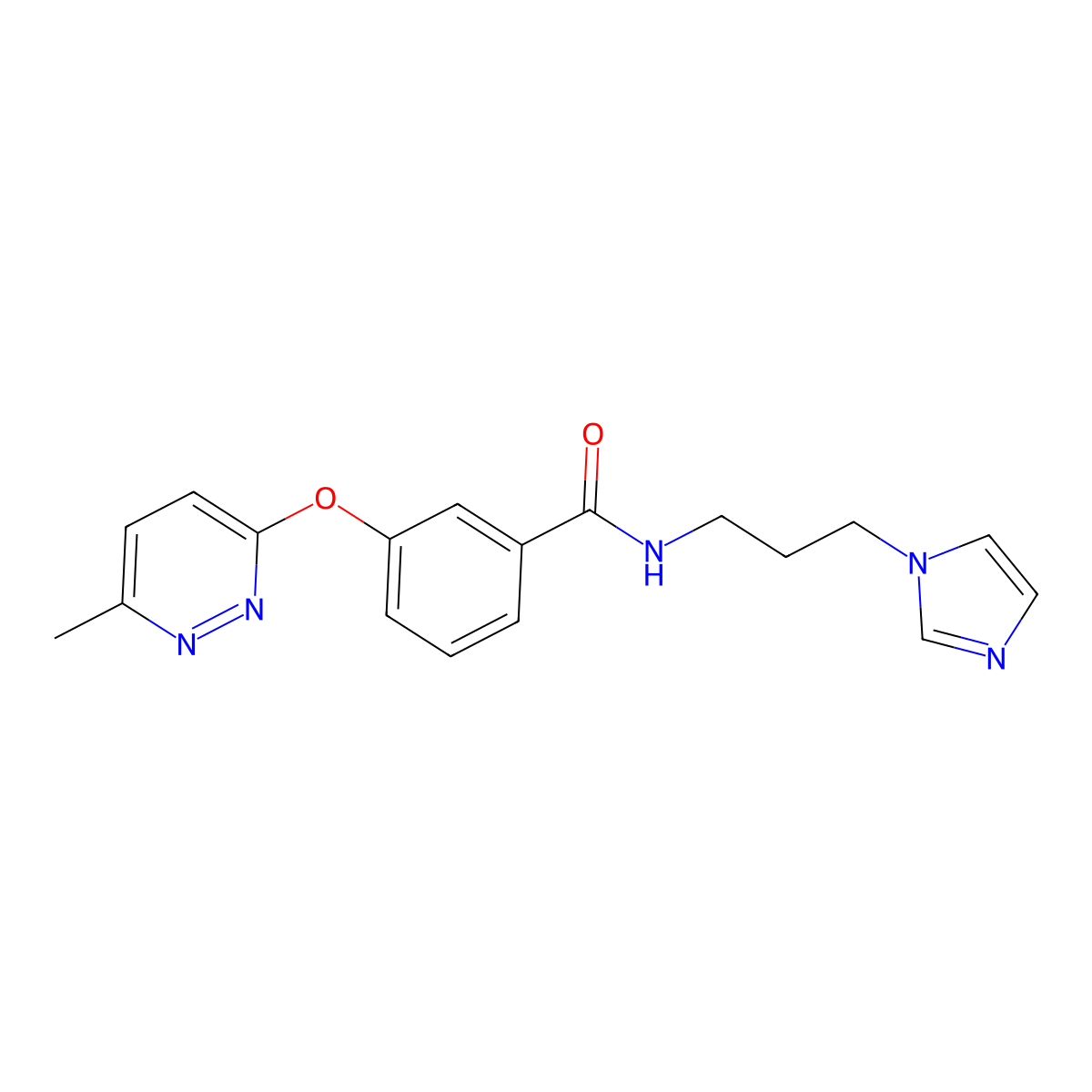N-[3-(1H-imidazol-1-yl)propyl]-3-[(6-methylpyridazin-3-yl)oxy]benzamide molecular structure, CAS 1251545-16-0