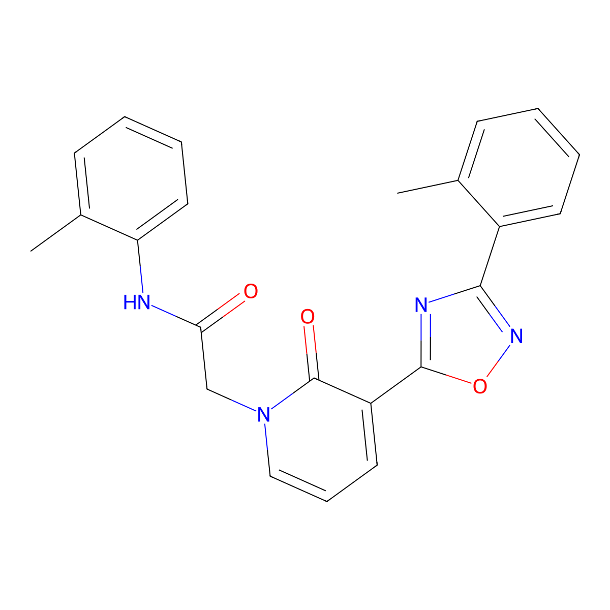 2-(2-oxo-3-(3-(o-tolyl)-1,2,4-oxadiazol-5-yl)pyridin-1(2H)-yl)-N-(o-tolyl)acetamide molecular structure, CAS 1251545-20-6