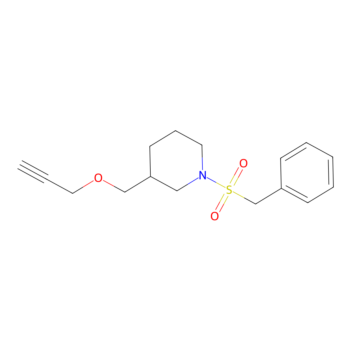 1-(Benzylsulfonyl)-3-((prop-2-yn-1-yloxy)methyl)piperidine molecular structure, CAS 1251545-22-8