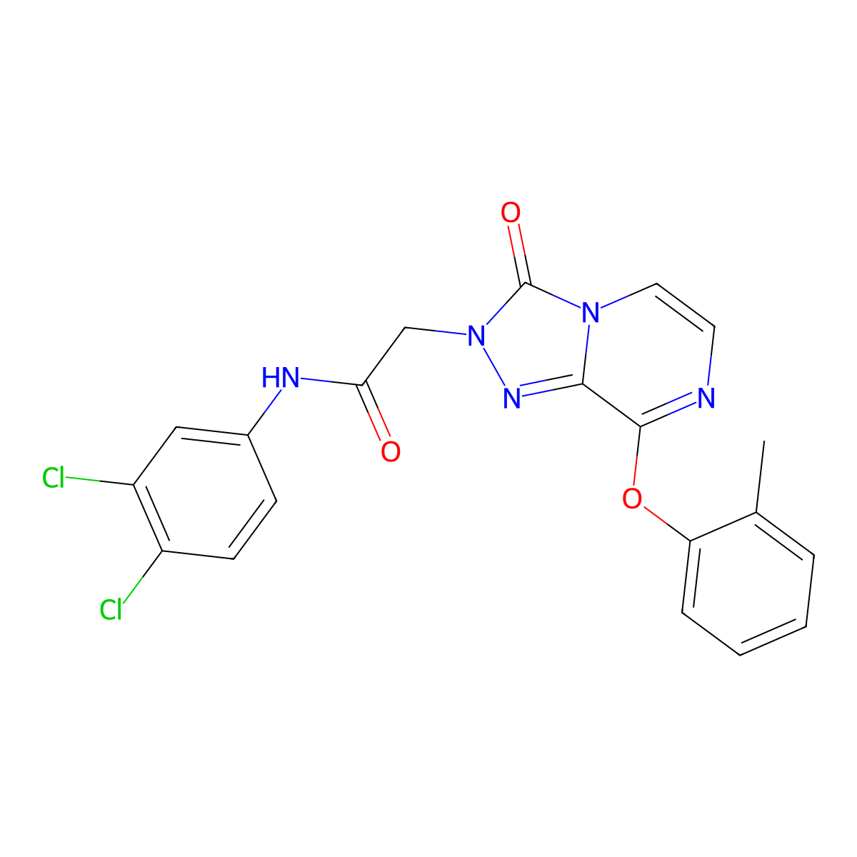 N-(3,4-dichlorophenyl)-2-[8-(2-methylphenoxy)-3-oxo[1,2,4]triazolo[4,3-a]pyrazin-2(3H)-yl]acetamide molecular structure, CAS 1251545-26-2
