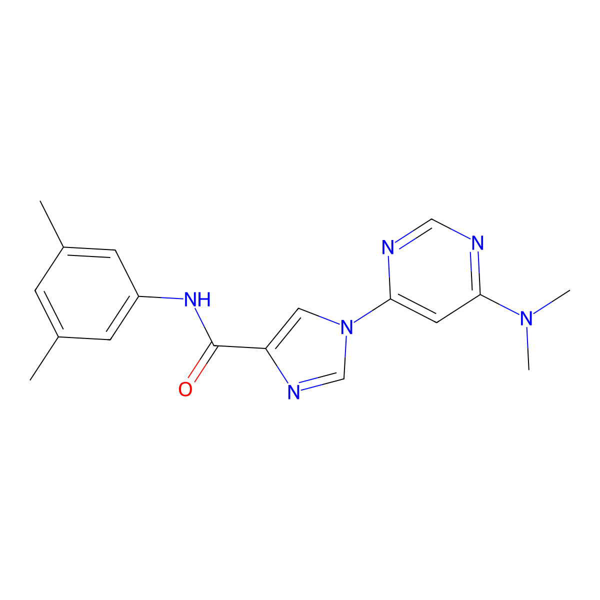 1-[6-(dimethylamino)pyrimidin-4-yl]-N-(3,5-dimethylphenyl)-1H-imidazole-4-carboxamide molecular structure, CAS 1251545-27-3