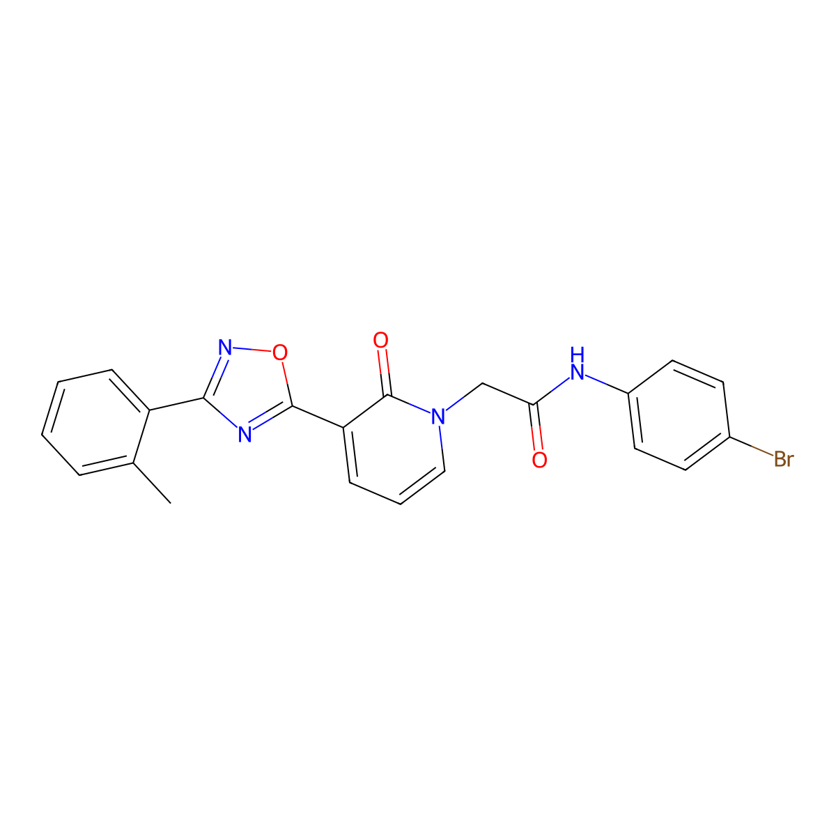 N-(4-bromophenyl)-2-(2-oxo-3-(3-(o-tolyl)-1,2,4-oxadiazol-5-yl)pyridin-1(2H)-yl)acetamide molecular structure, CAS 1251545-29-5