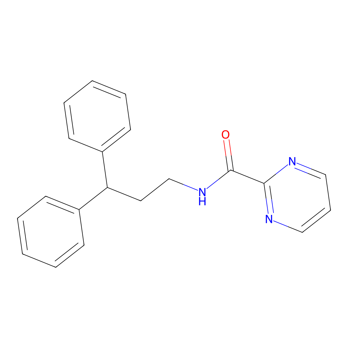 N-(3,3-diphenylpropyl)pyrimidine-2-carboxamide molecular structure, CAS 1251545-31-9