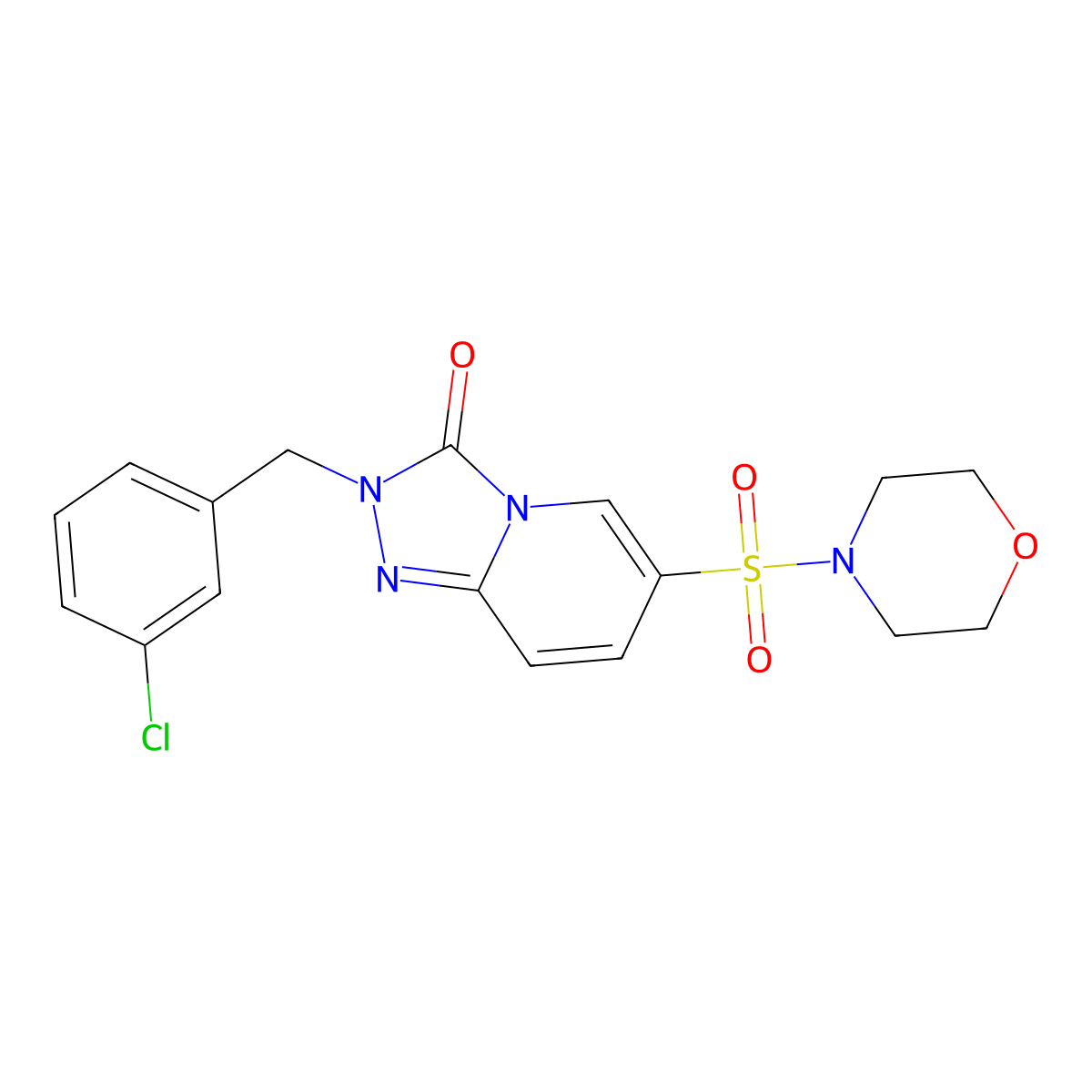 2-(3-chlorobenzyl)-6-(morpholinosulfonyl)-[1,2,4]triazolo[4,3-a]pyridin-3(2H)-one molecular structure, CAS 1251545-35-3