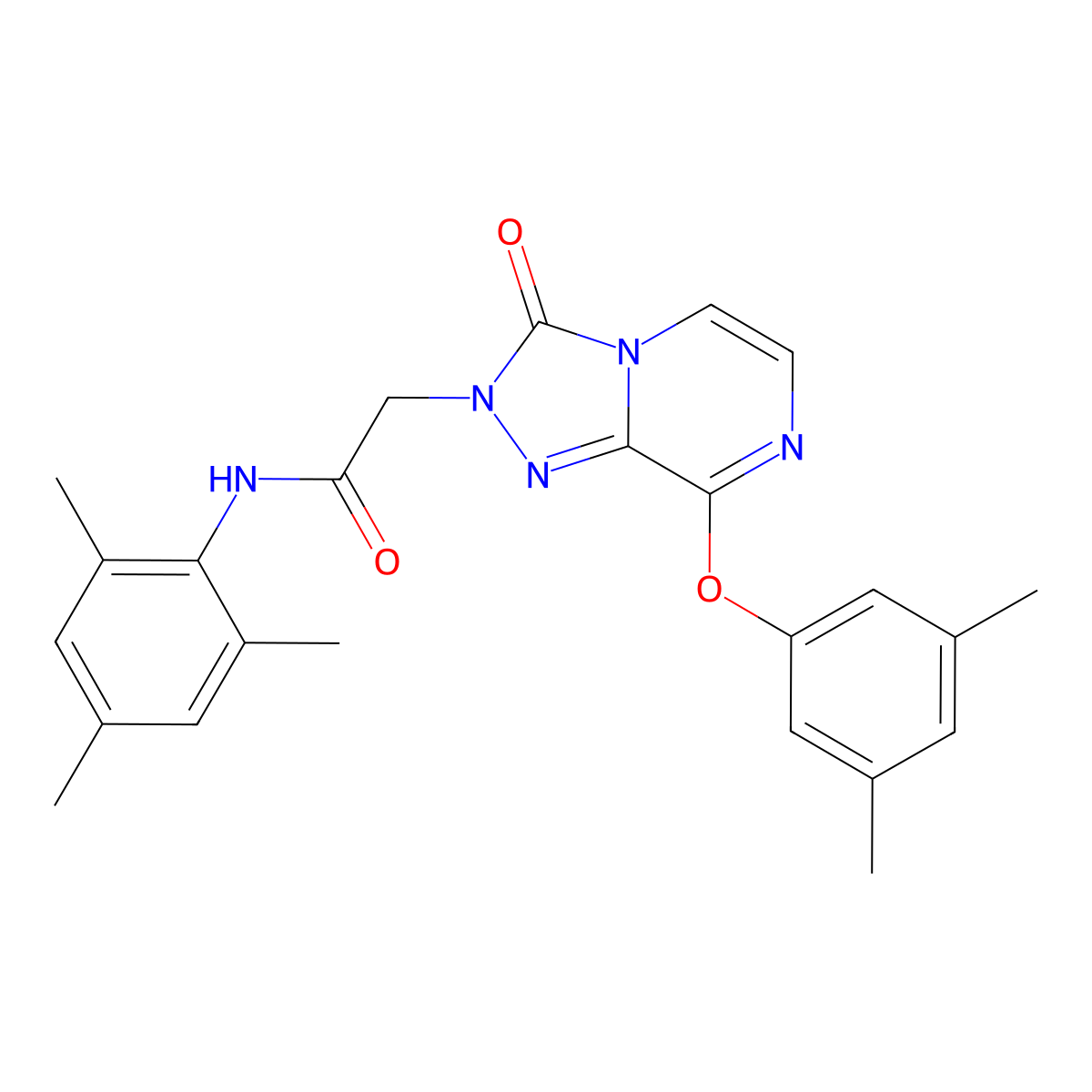 2-[8-(3,5-dimethylphenoxy)-3-oxo-2H,3H-[1,2,4]triazolo[4,3-a]pyrazin-2-yl]-N-(2,4,6-trimethylphenyl)acetamide molecular structure, CAS 1251545-37-5