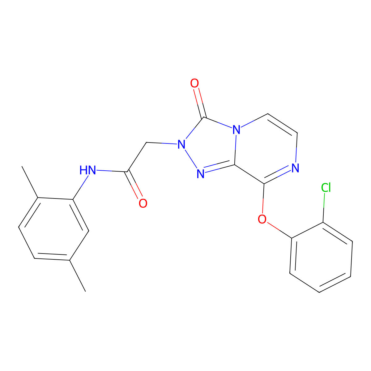 2-(8-(2-chlorophenoxy)-3-oxo-[1,2,4]triazolo[4,3-a]pyrazin-2(3H)-yl)-N-(2,5-dimethylphenyl)acetamide molecular structure, CAS 1251545-42-2