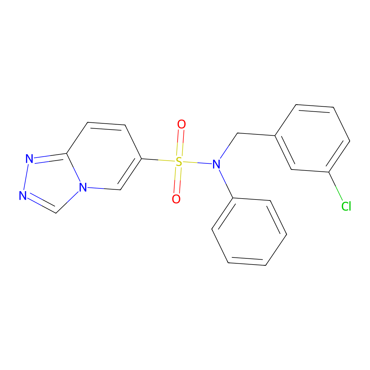 N-[(3-chlorophenyl)methyl]-N-phenyl-[1,2,4]triazolo[4,3-a]pyridine-6-sulfonamide molecular structure, CAS 1251545-53-5