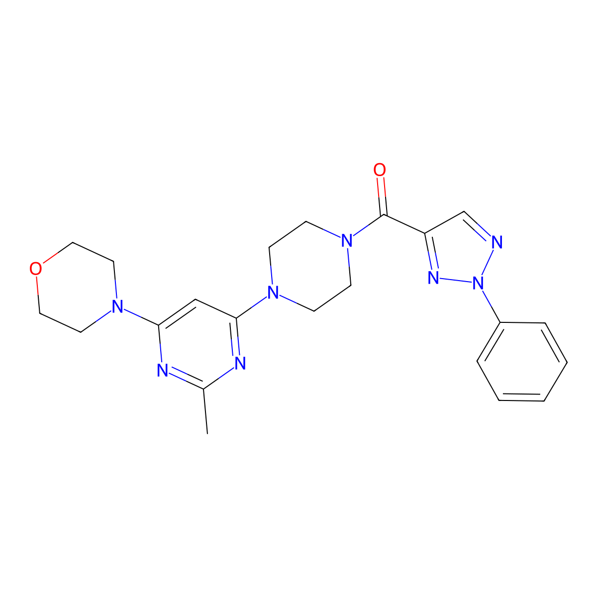 4-{2-methyl-6-[4-(2-phenyl-2H-1,2,3-triazole-4-carbonyl)piperazin-1-yl]pyrimidin-4-yl}morpholine molecular structure, CAS 1251545-64-8