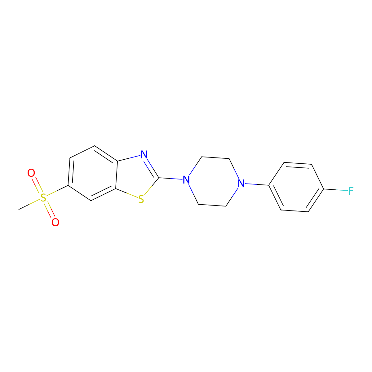 2-(4-(4-Fluorophenyl)piperazin-1-yl)-6-(methylsulfonyl)benzo[d]thiazole molecular structure, CAS 1251545-66-0