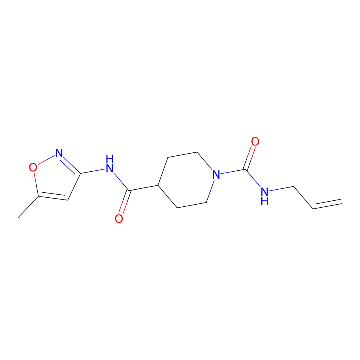 N4-(5-methyl-1,2-oxazol-3-yl)-N1-(prop-2-en-1-yl)piperidine-1,4-dicarboxamide molecular structure, CAS 1251545-68-2