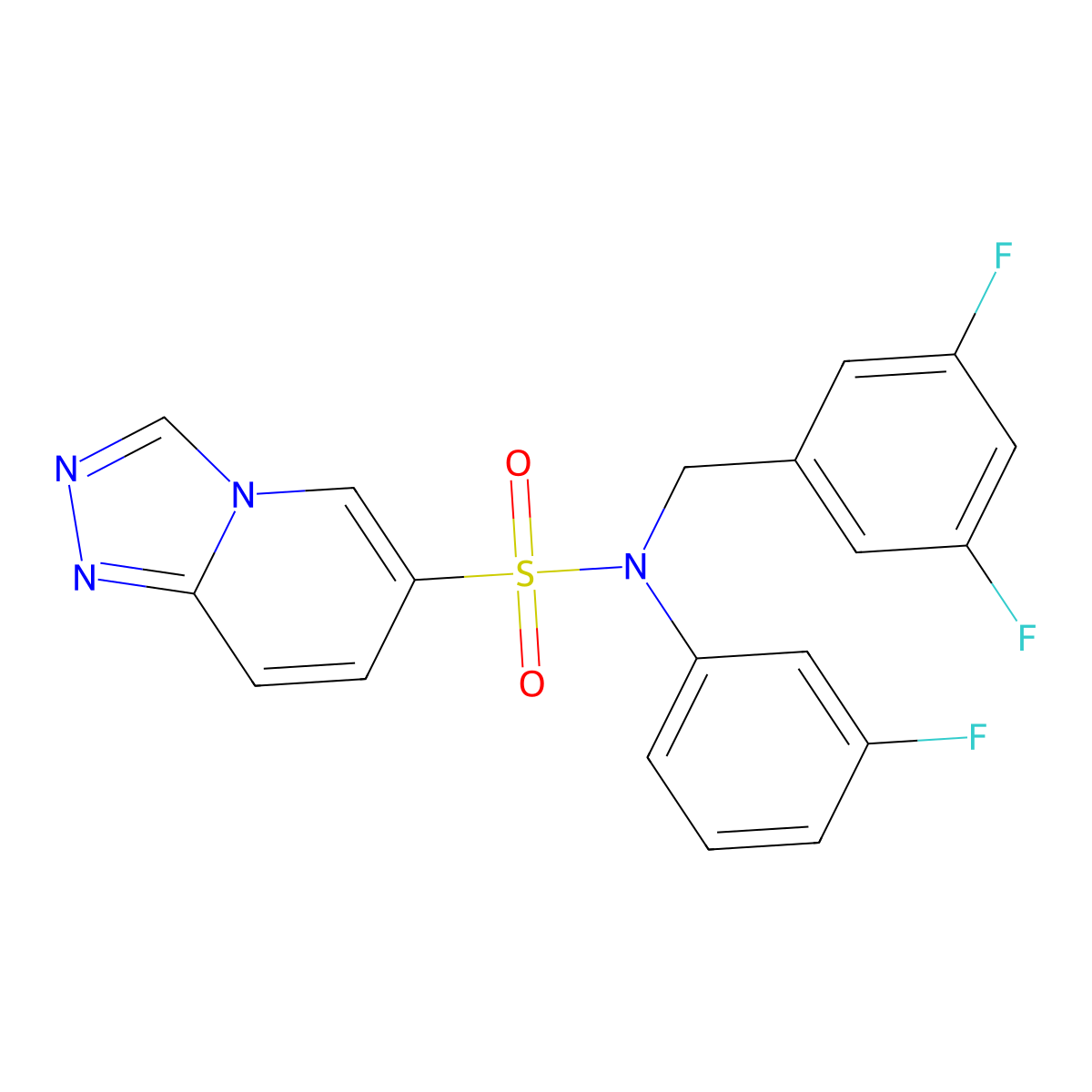 N-[(3,5-difluorophenyl)methyl]-N-(3-fluorophenyl)-[1,2,4]triazolo[4,3-a]pyridine-6-sulfonamide molecular structure, CAS 1251545-80-8