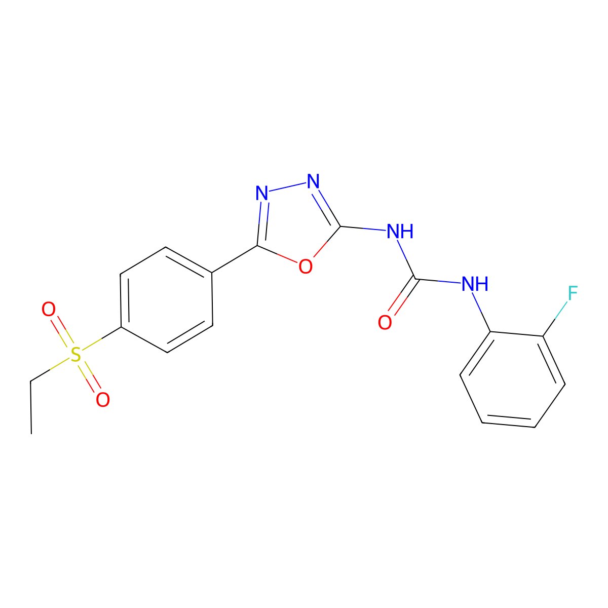 1-(5-(4-(Ethylsulfonyl)phenyl)-1,3,4-oxadiazol-2-yl)-3-(2-fluorophenyl)urea molecular structure, CAS 1251545-82-0