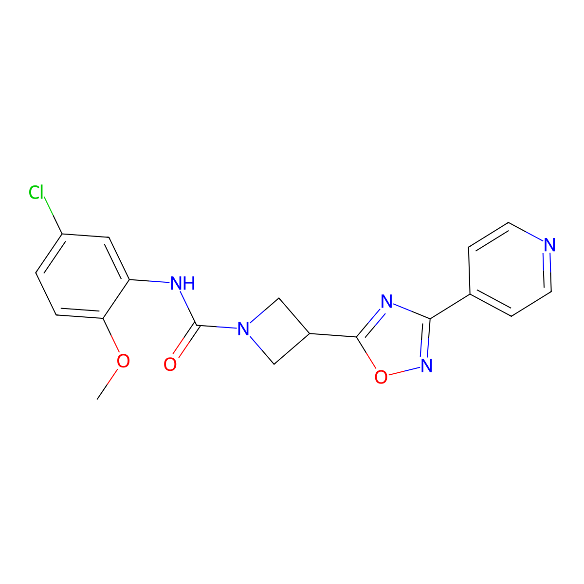 N-(5-chloro-2-methoxyphenyl)-3-(3-(pyridin-4-yl)-1,2,4-oxadiazol-5-yl)azetidine-1-carboxamide molecular structure, CAS 1251545-87-5