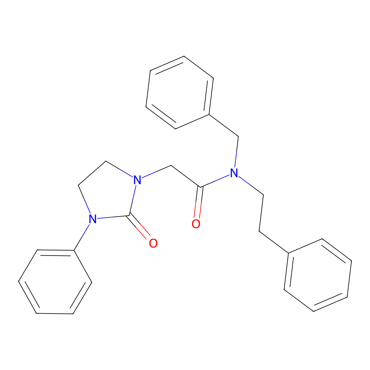 N-benzyl-2-(2-oxo-3-phenylimidazolidin-1-yl)-N-phenethylacetamide molecular structure, CAS 1251545-90-0