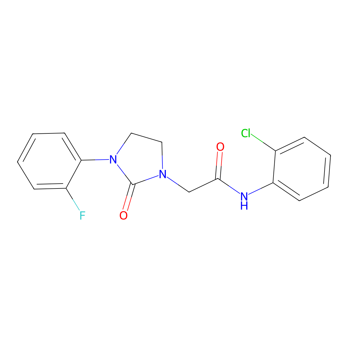 N-(2-chlorophenyl)-2-(3-(2-fluorophenyl)-2-oxoimidazolidin-1-yl)acetamide molecular structure, CAS 1251546-01-6