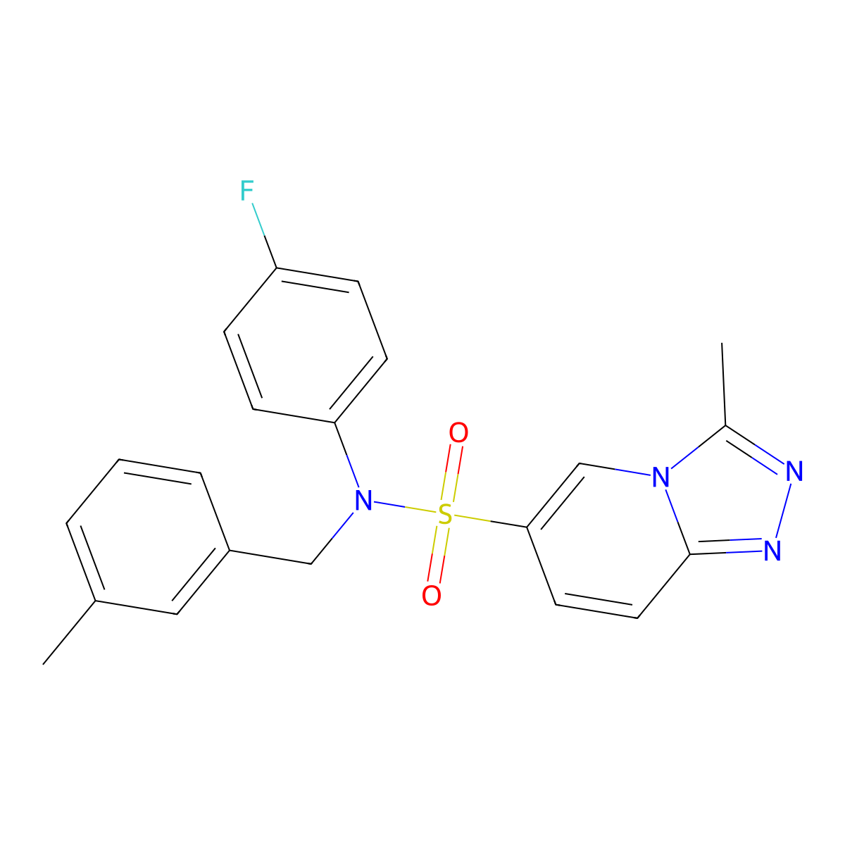 N-(4-fluorophenyl)-3-methyl-N-[(3-methylphenyl)methyl]-[1,2,4]triazolo[4,3-a]pyridine-6-sulfonamide molecular structure, CAS 1251546-04-9
