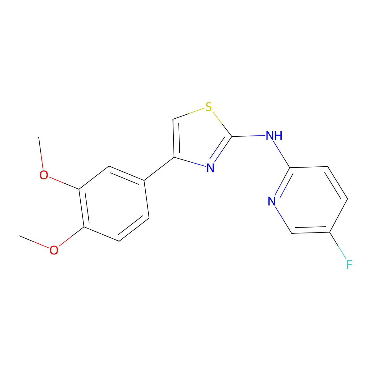 N-[4-(3,4-dimethoxyphenyl)-1,3-thiazol-2-yl]-5-fluoropyridin-2-amine molecular structure, CAS 1251546-09-4