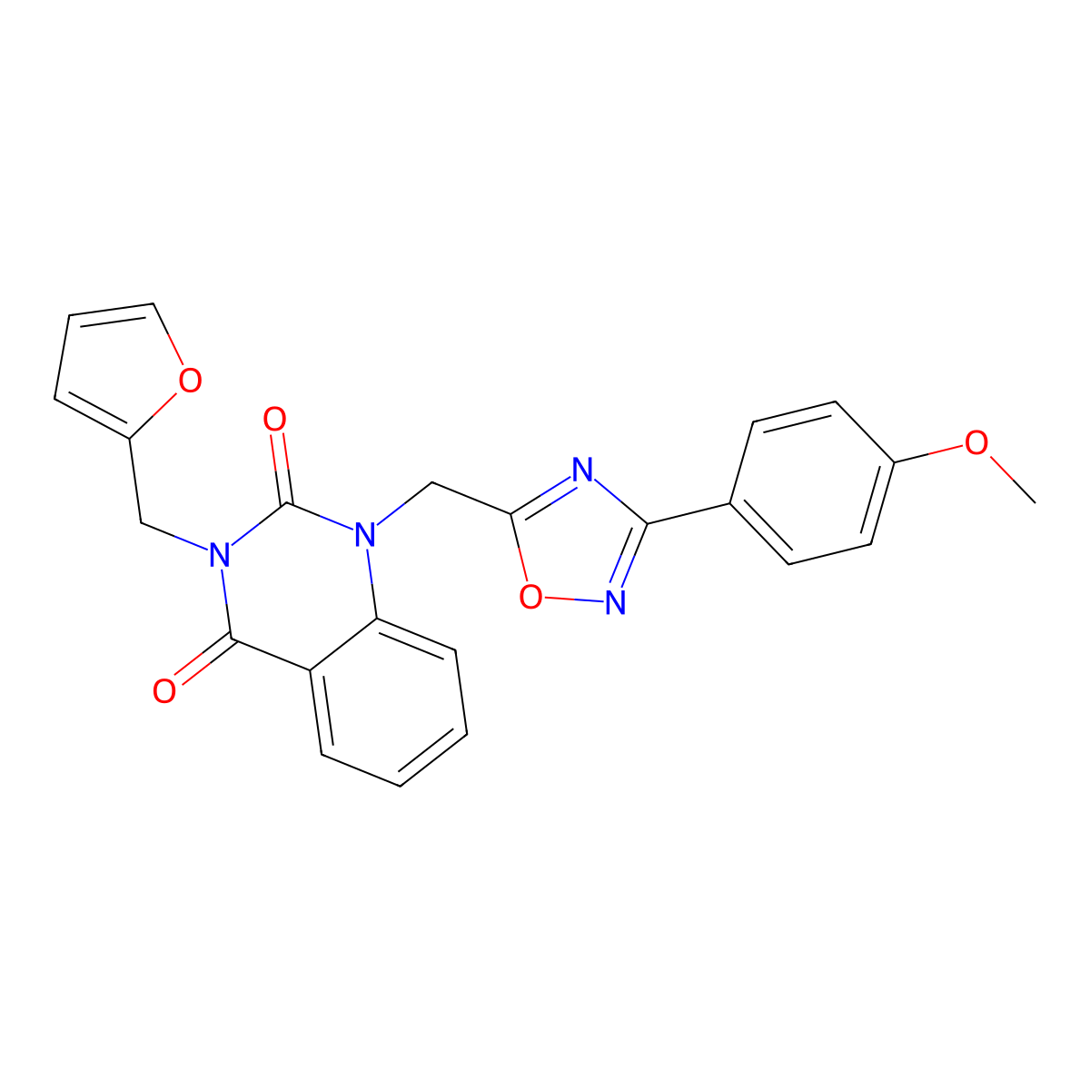 3-(furan-2-ylmethyl)-1-((3-(4-methoxyphenyl)-1,2,4-oxadiazol-5-yl)methyl)quinazoline-2,4(1H,3H)-dione molecular structure, CAS 1251546-10-7