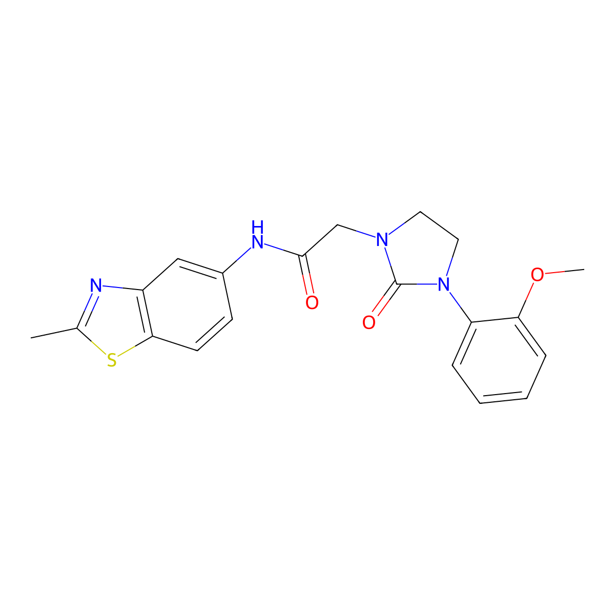 2-(3-(2-methoxyphenyl)-2-oxoimidazolidin-1-yl)-N-(2-methylbenzo[d]thiazol-5-yl)acetamide molecular structure, CAS 1251546-17-4