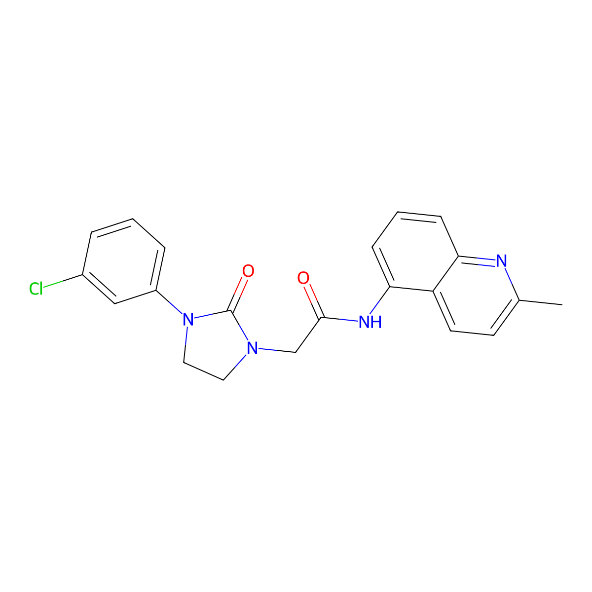 2-[3-(3-chlorophenyl)-2-oxoimidazolidin-1-yl]-N-(2-methylquinolin-5-yl)acetamide molecular structure, CAS 1251546-20-9