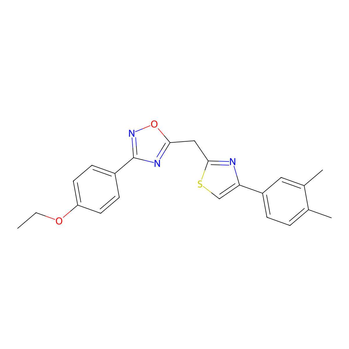 5-{[4-(3,4-Dimethylphenyl)-1,3-thiazol-2-yl]methyl}-3-(4-ethoxyphenyl)-1,2,4-oxadiazole molecular structure, CAS 1251546-22-1