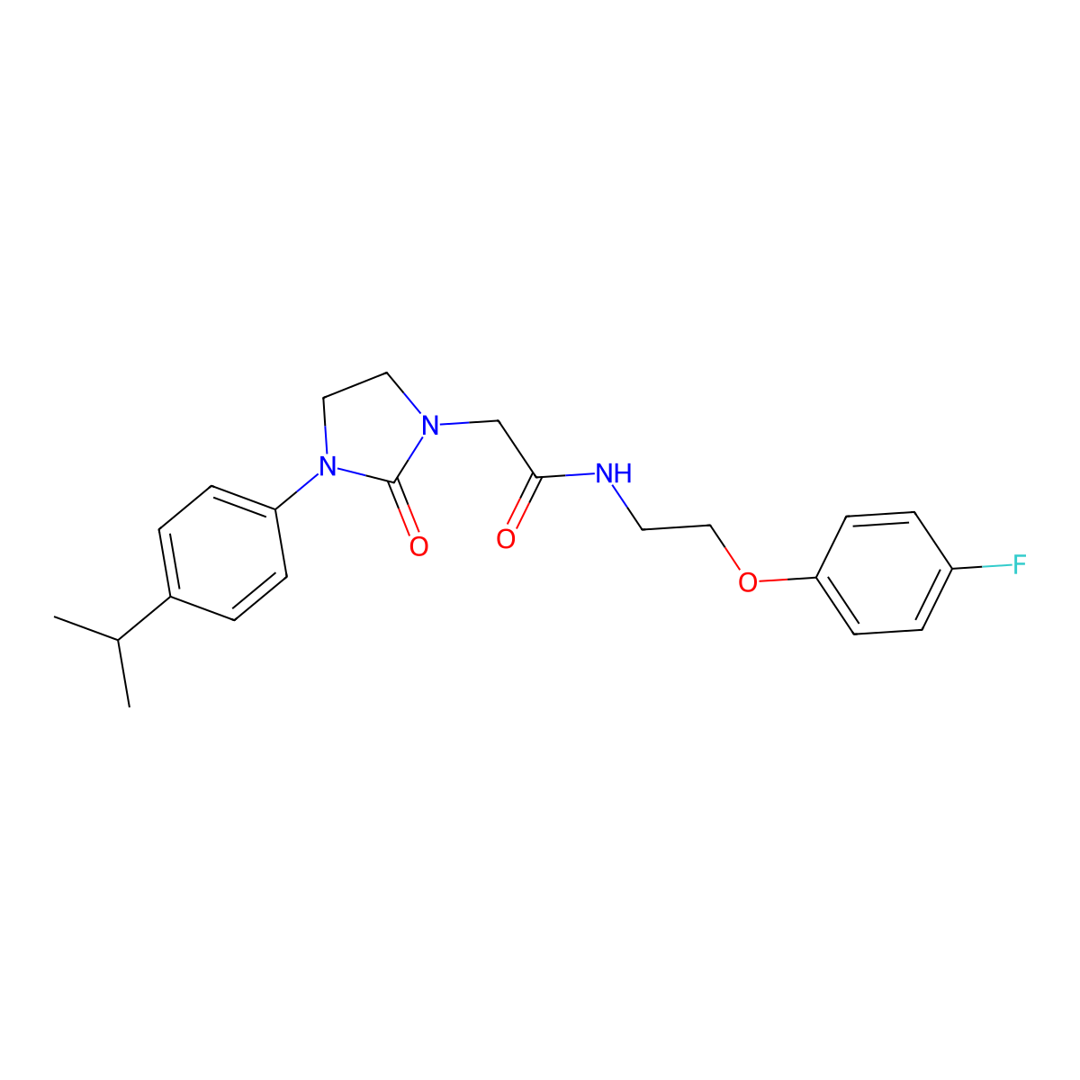 N-(2-(4-fluorophenoxy)ethyl)-2-(3-(4-isopropylphenyl)-2-oxoimidazolidin-1-yl)acetamide molecular structure, CAS 1251546-26-5