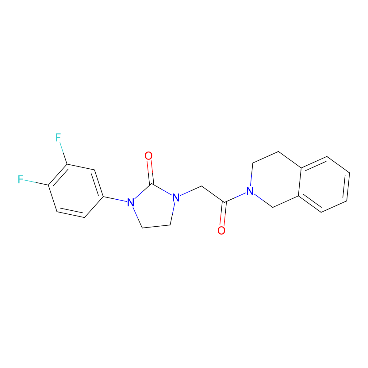 1-(3,4-difluorophenyl)-3-(2-(3,4-dihydroisoquinolin-2(1H)-yl)-2-oxoethyl)imidazolidin-2-one molecular structure, CAS 1251546-34-5