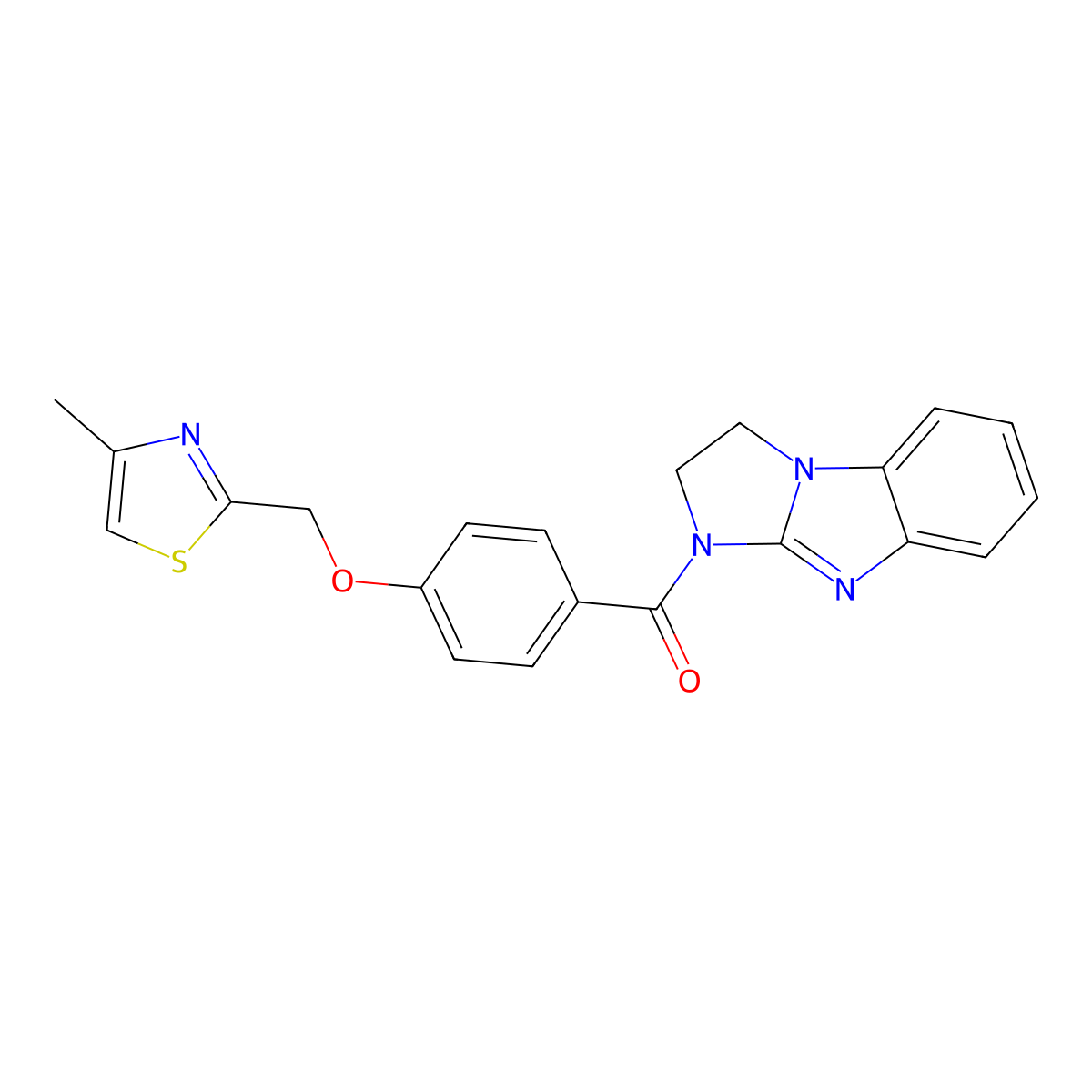 (2,3-dihydro-1H-benzo[d]imidazo[1,2-a]imidazol-1-yl)(4-((4-methylthiazol-2-yl)methoxy)phenyl)methanone molecular structure, CAS 1251546-45-8