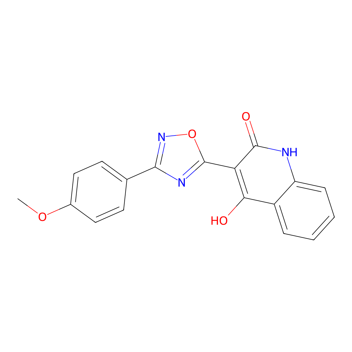 4-hydroxy-3-(3-(4-methoxyphenyl)-1,2,4-oxadiazol-5-yl)quinolin-2(1H)-one molecular structure, CAS 1251546-76-5