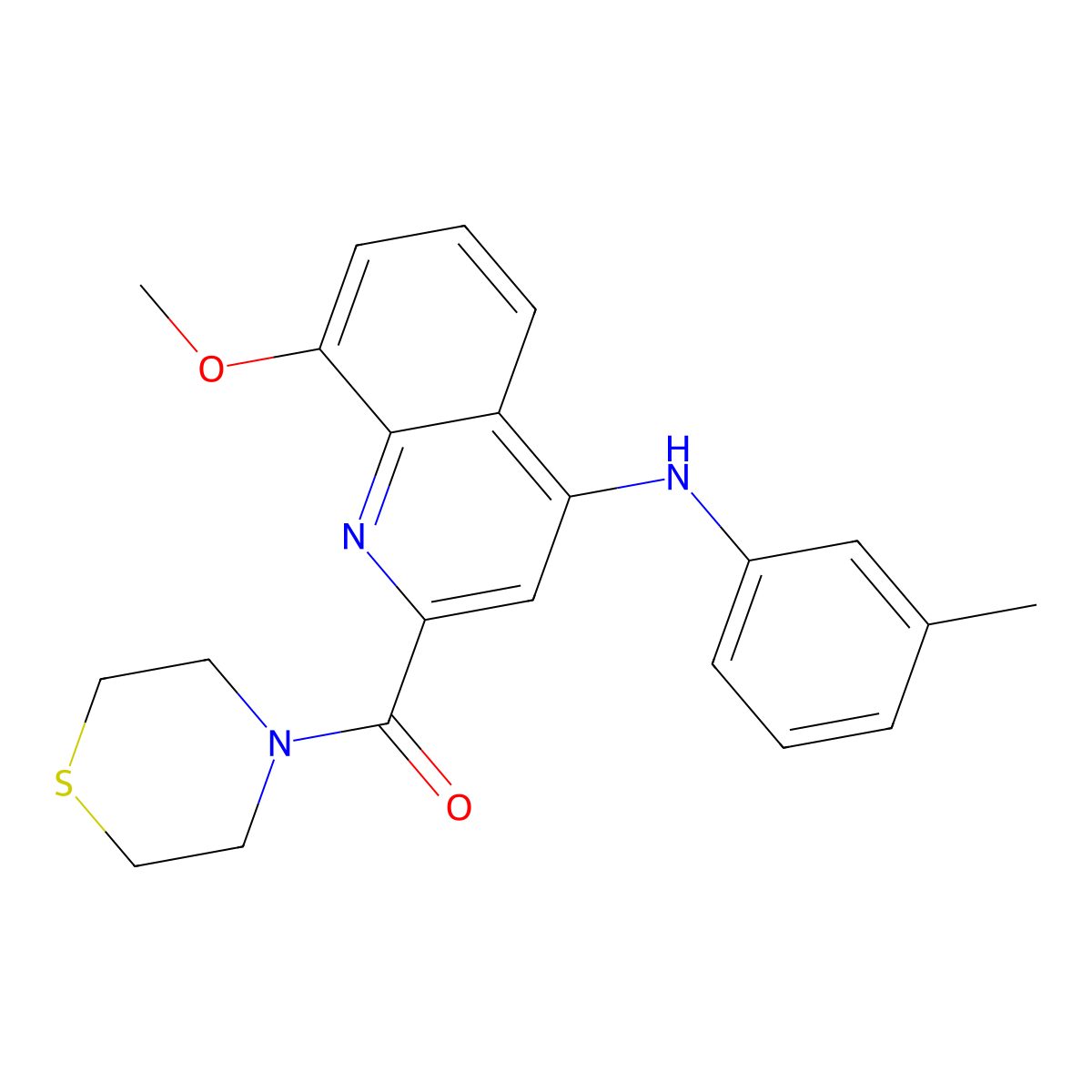 (8-Methoxy-4-(m-tolylamino)quinolin-2-yl)(thiomorpholino)methanone molecular structure, CAS 1251546-86-7