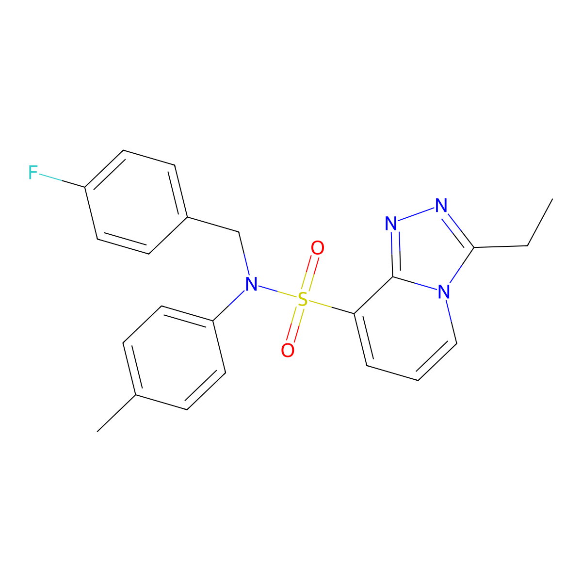 3-ethyl-N-(4-fluorobenzyl)-N-(p-tolyl)-[1,2,4]triazolo[4,3-a]pyridine-8-sulfonamide molecular structure, CAS 1251546-94-7
