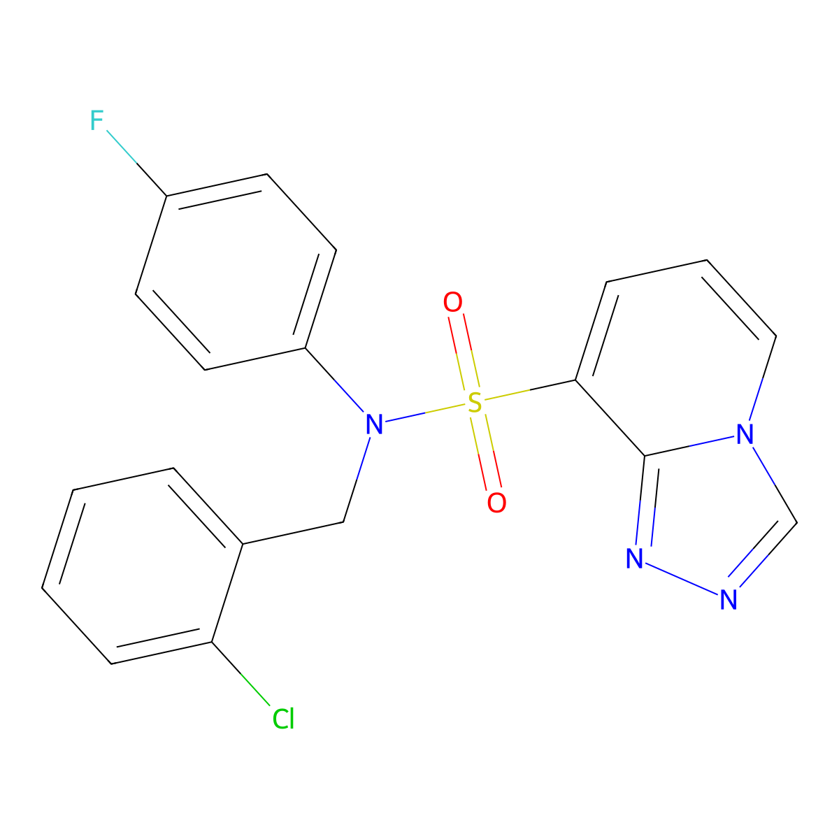 N-[(2-chlorophenyl)methyl]-N-(4-fluorophenyl)-[1,2,4]triazolo[4,3-a]pyridine-8-sulfonamide molecular structure, CAS 1251547-00-8