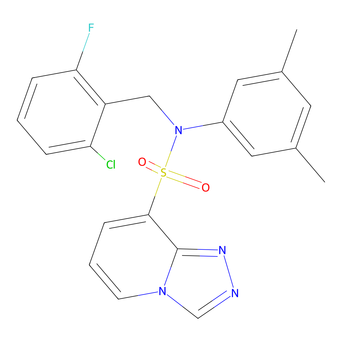 N-[(2-chloro-6-fluorophenyl)methyl]-N-(3,5-dimethylphenyl)-[1,2,4]triazolo[4,3-a]pyridine-8-sulfonamide molecular structure, CAS 1251547-06-4