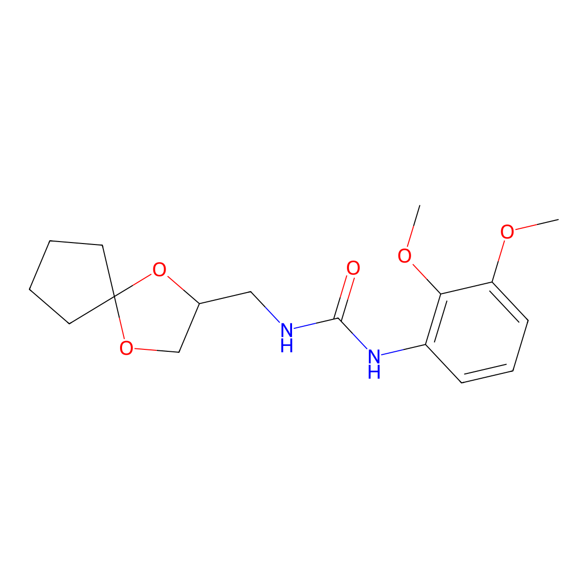 1-(1,4-Dioxaspiro[4.4]nonan-2-ylmethyl)-3-(2,3-dimethoxyphenyl)urea molecular structure, CAS 1251547-24-6