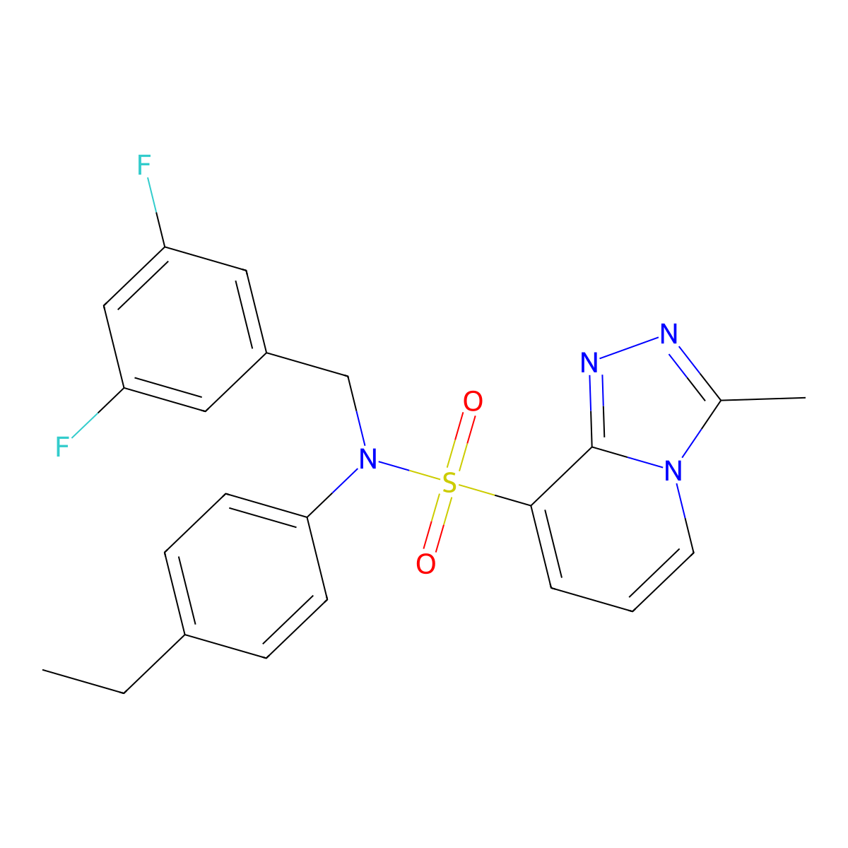 N-[(3,5-difluorophenyl)methyl]-N-(4-ethylphenyl)-3-methyl-[1,2,4]triazolo[4,3-a]pyridine-8-sulfonamide molecular structure, CAS 1251547-25-7
