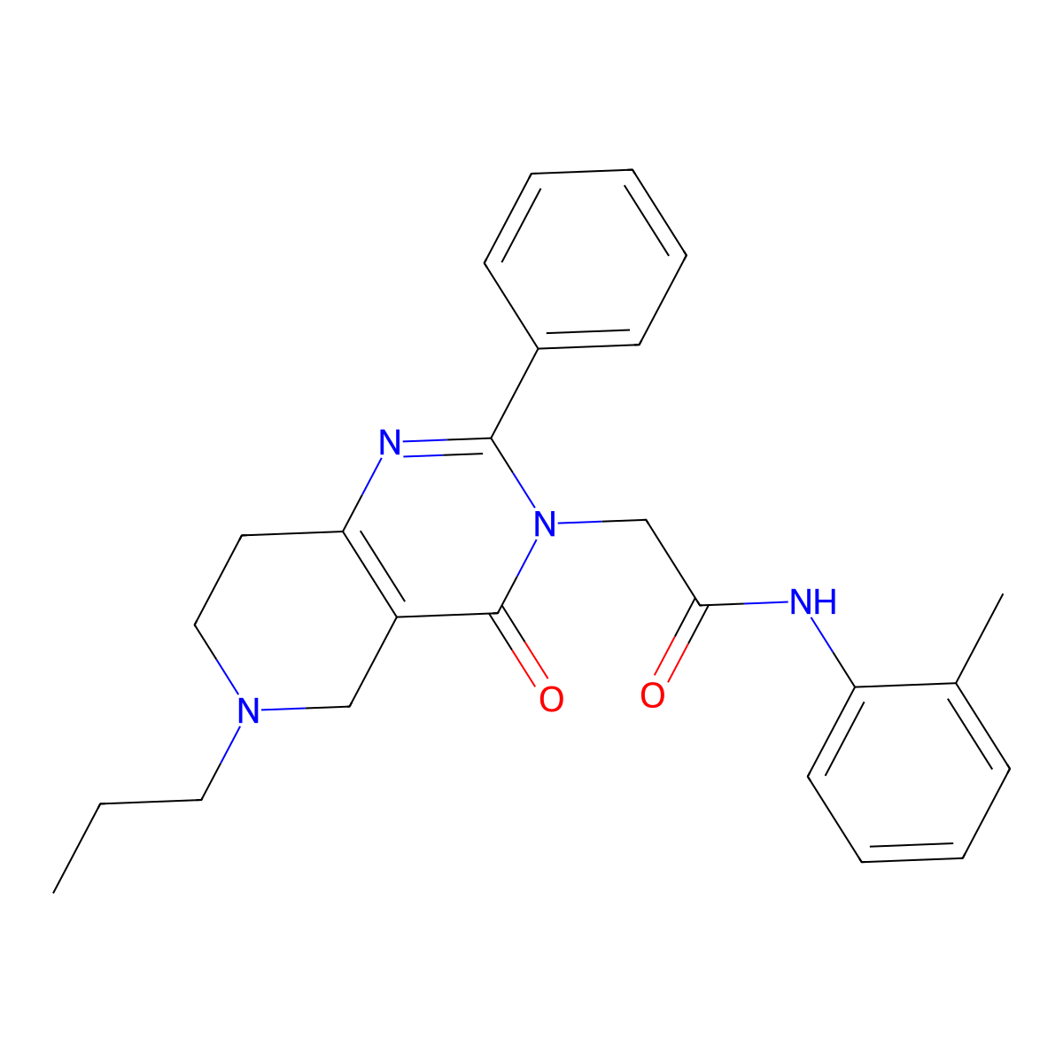2-(4-oxo-2-phenyl-6-propyl-5,6,7,8-tetrahydropyrido[4,3-d]pyrimidin-3(4H)-yl)-N-(o-tolyl)acetamide molecular structure, CAS 1251547-39-3