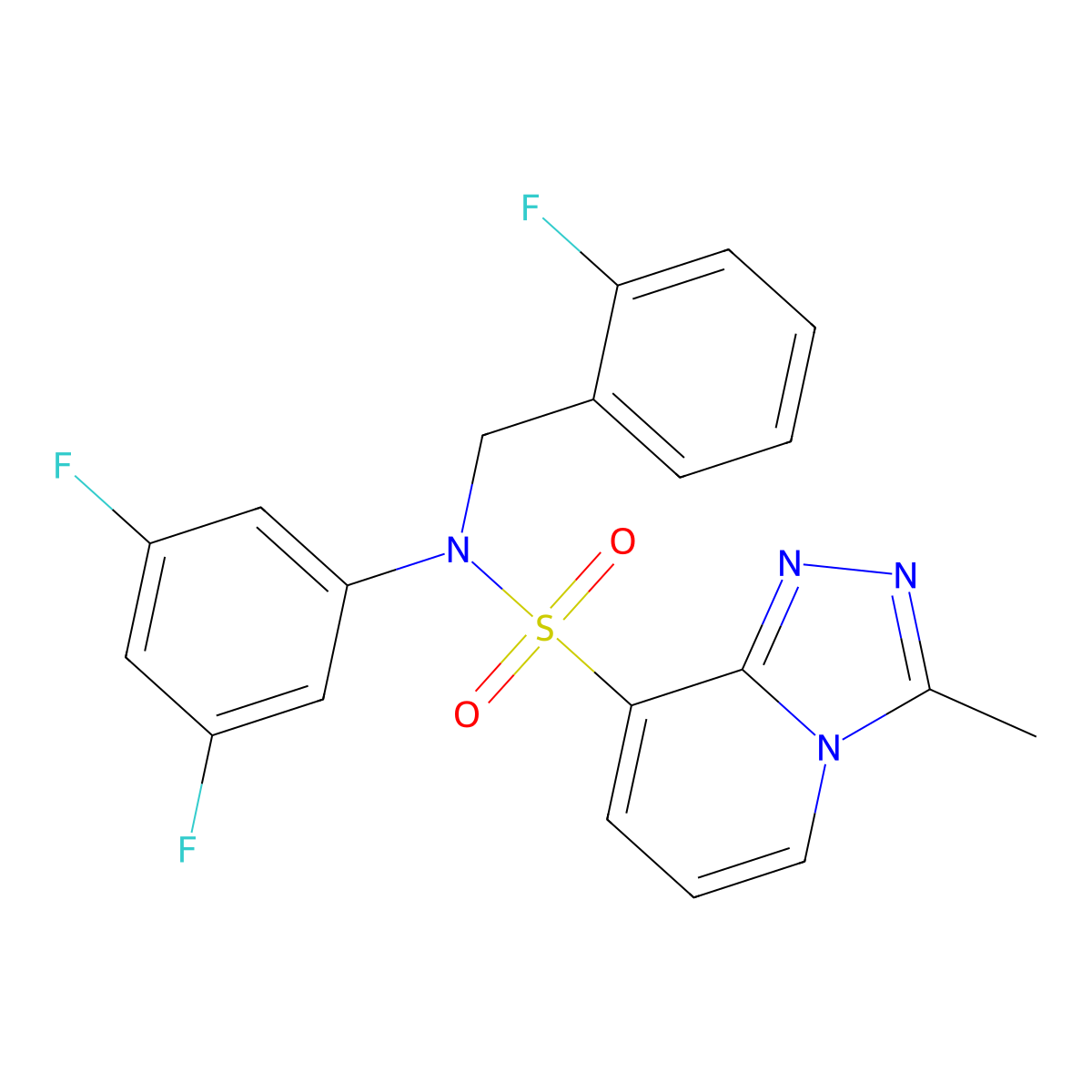 N-(3,5-difluorophenyl)-N-[(2-fluorophenyl)methyl]-3-methyl-[1,2,4]triazolo[4,3-a]pyridine-8-sulfonamide molecular structure, CAS 1251547-42-8