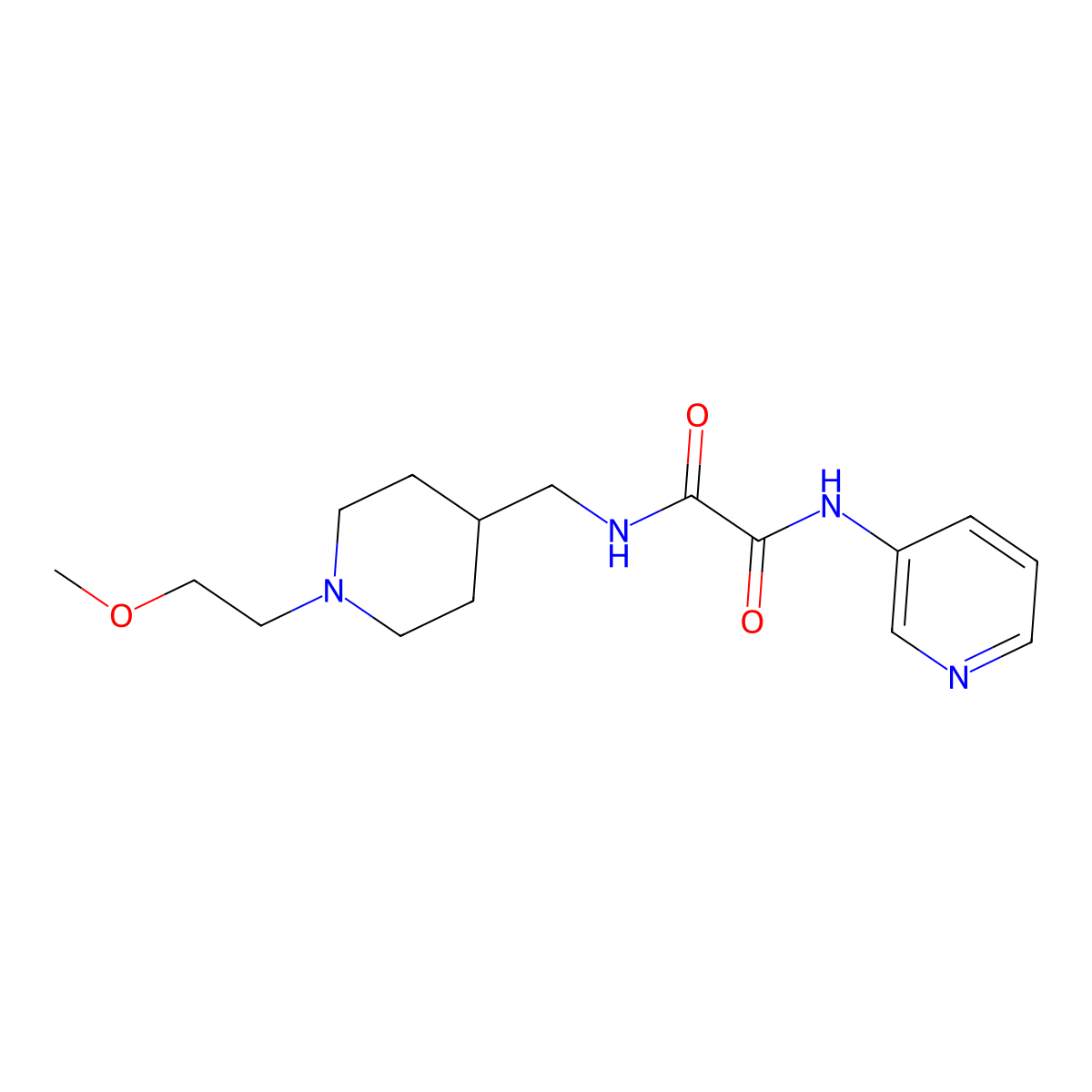N1-((1-(2-methoxyethyl)piperidin-4-yl)methyl)-N2-(pyridin-3-yl)oxalamide molecular structure, CAS 1251547-47-3