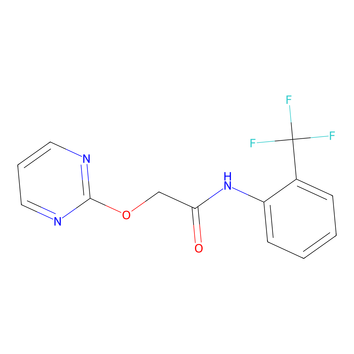 2-(pyrimidin-2-yloxy)-N-[2-(trifluoromethyl)phenyl]acetamide molecular structure, CAS 1251547-49-5