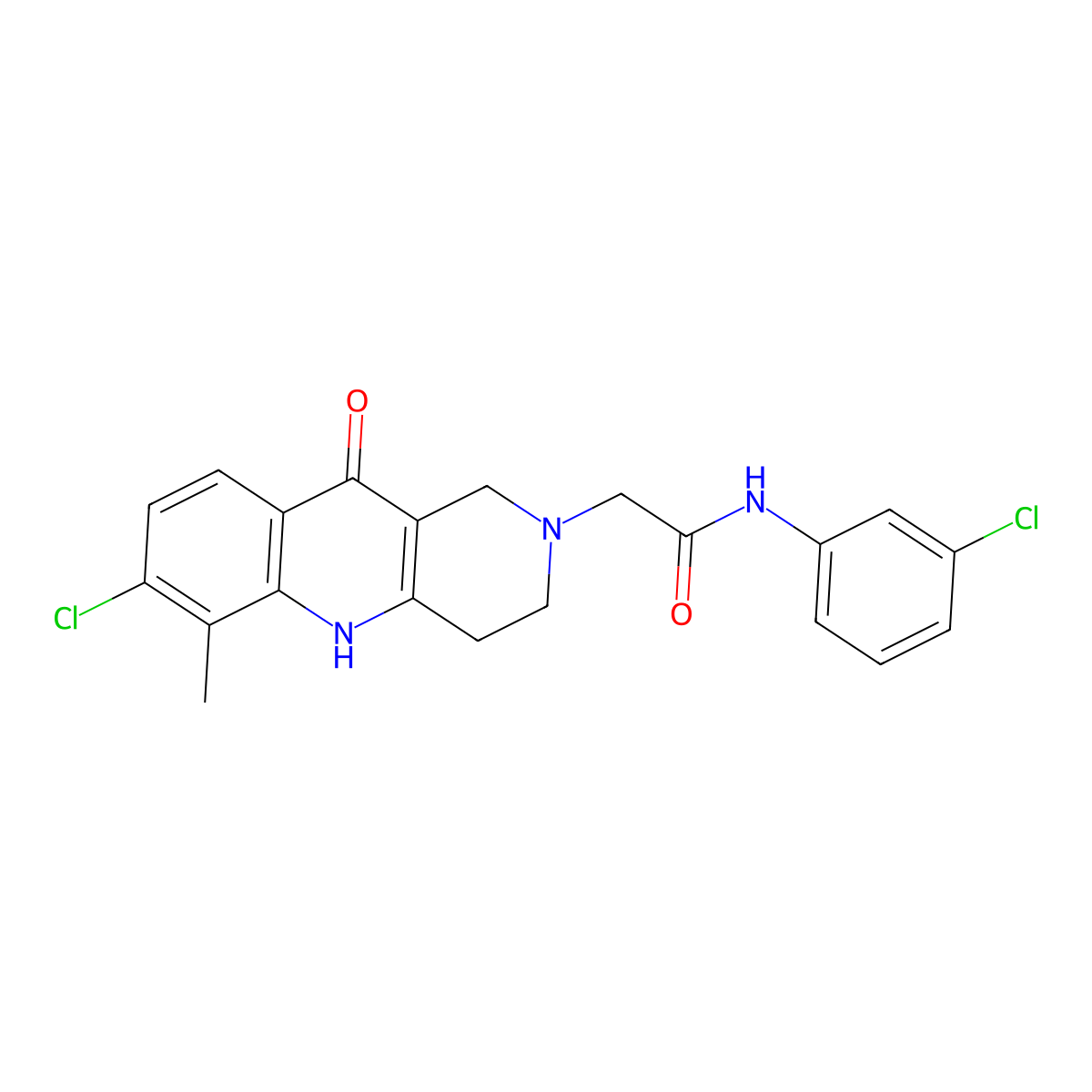 2-(7-chloro-6-methyl-10-oxo-1,3,4,5-tetrahydrobenzo[b][1,6]naphthyridin-2-yl)-N-(3-chlorophenyl)acetamide molecular structure, CAS 1251547-50-8