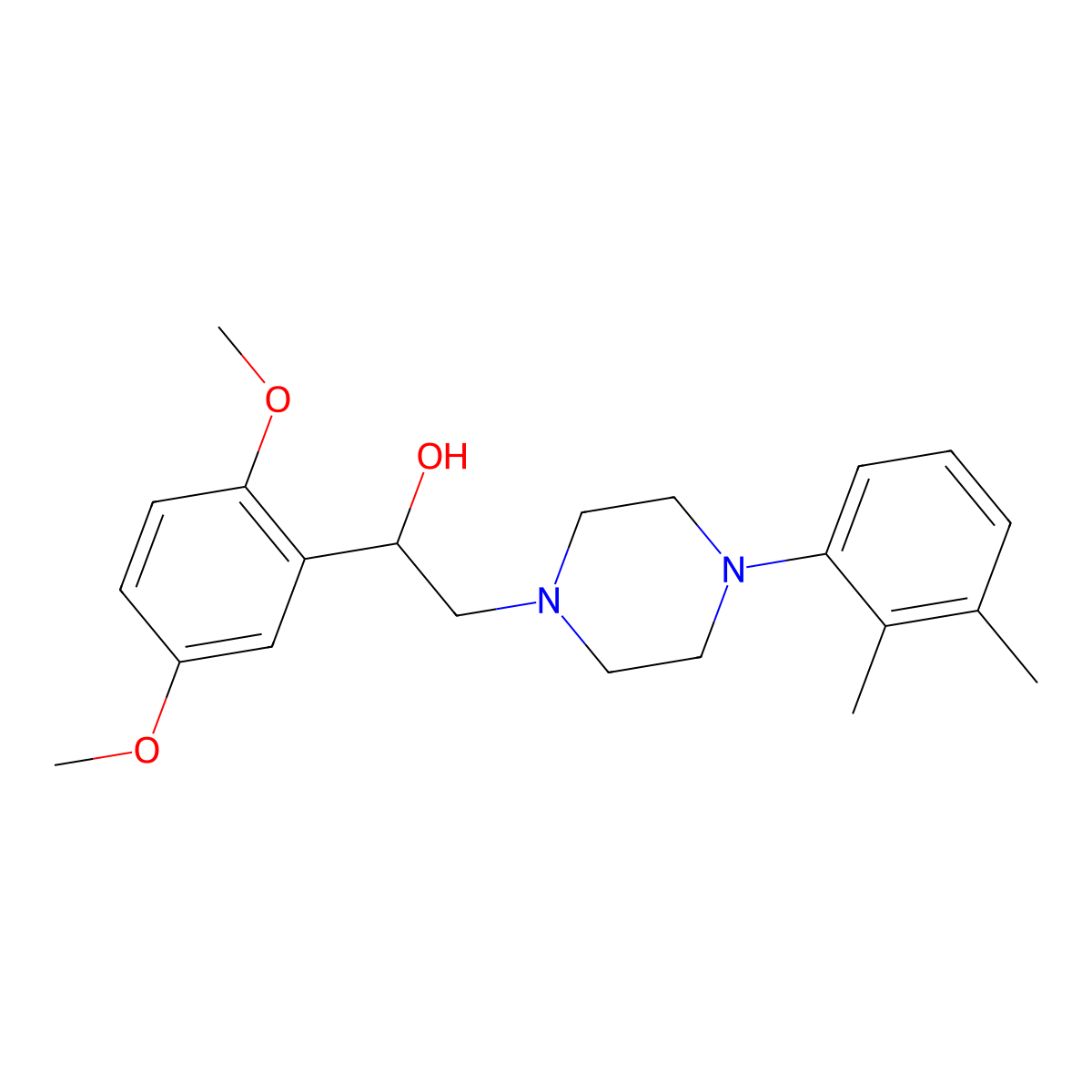 1-(2,5-Dimethoxyphenyl)-2-(4-(2,3-dimethylphenyl)piperazin-1-yl)ethanol molecular structure, CAS 1251547-69-9