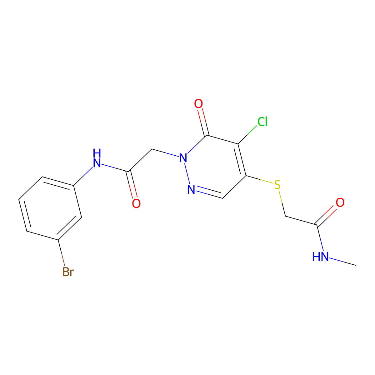 N-(3-bromophenyl)-2-(5-chloro-4-((2-(methylamino)-2-oxoethyl)thio)-6-oxopyridazin-1(6H)-yl)acetamide molecular structure, CAS 1251547-72-4