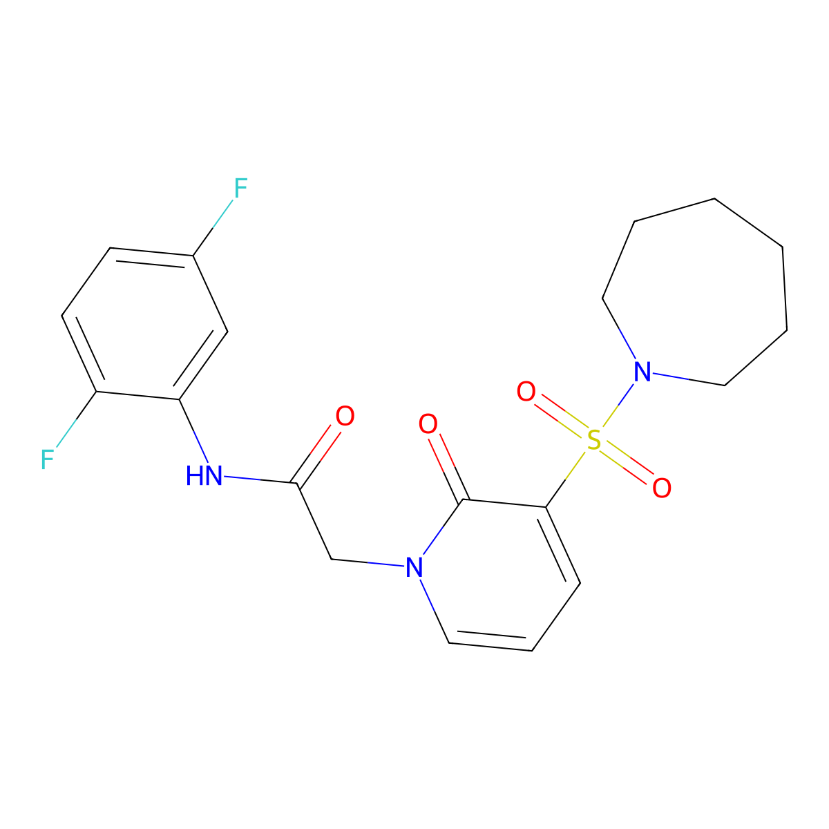 2-[3-(azepan-1-ylsulfonyl)-2-oxopyridin-1(2H)-yl]-N-(2,5-difluorophenyl)acetamide molecular structure, CAS 1251547-89-3