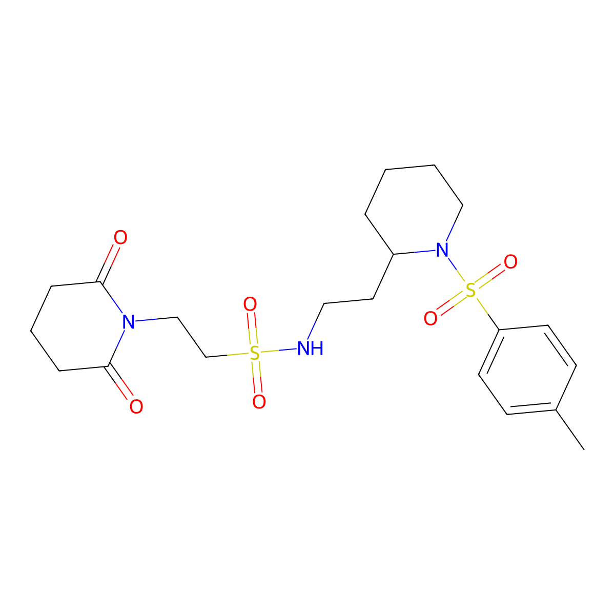 2-(2,6-dioxopiperidin-1-yl)-N-(2-(1-tosylpiperidin-2-yl)ethyl)ethanesulfonamide molecular structure, CAS 1251547-91-7