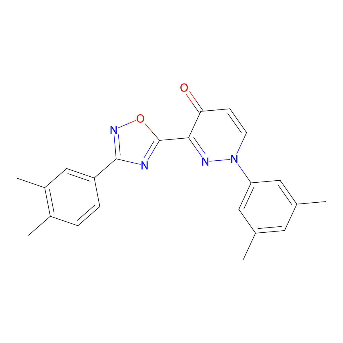 1-(3,5-Dimethylphenyl)-3-[3-(3,4-dimethylphenyl)-1,2,4-oxadiazol-5-yl]-1,4-dihydropyridazin-4-one molecular structure, CAS 1251547-92-8