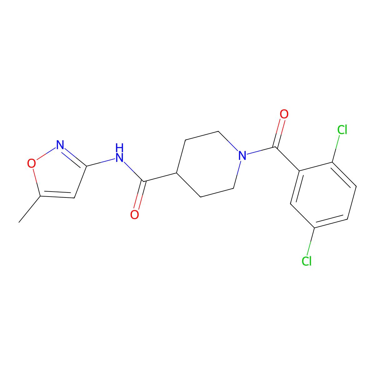 1-(2,5-dichlorobenzoyl)-N-(5-methylisoxazol-3-yl)piperidine-4-carboxamide molecular structure, CAS 1251548-15-8